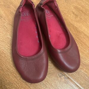 Soto Massini Burgundy Leather Ballet Flats